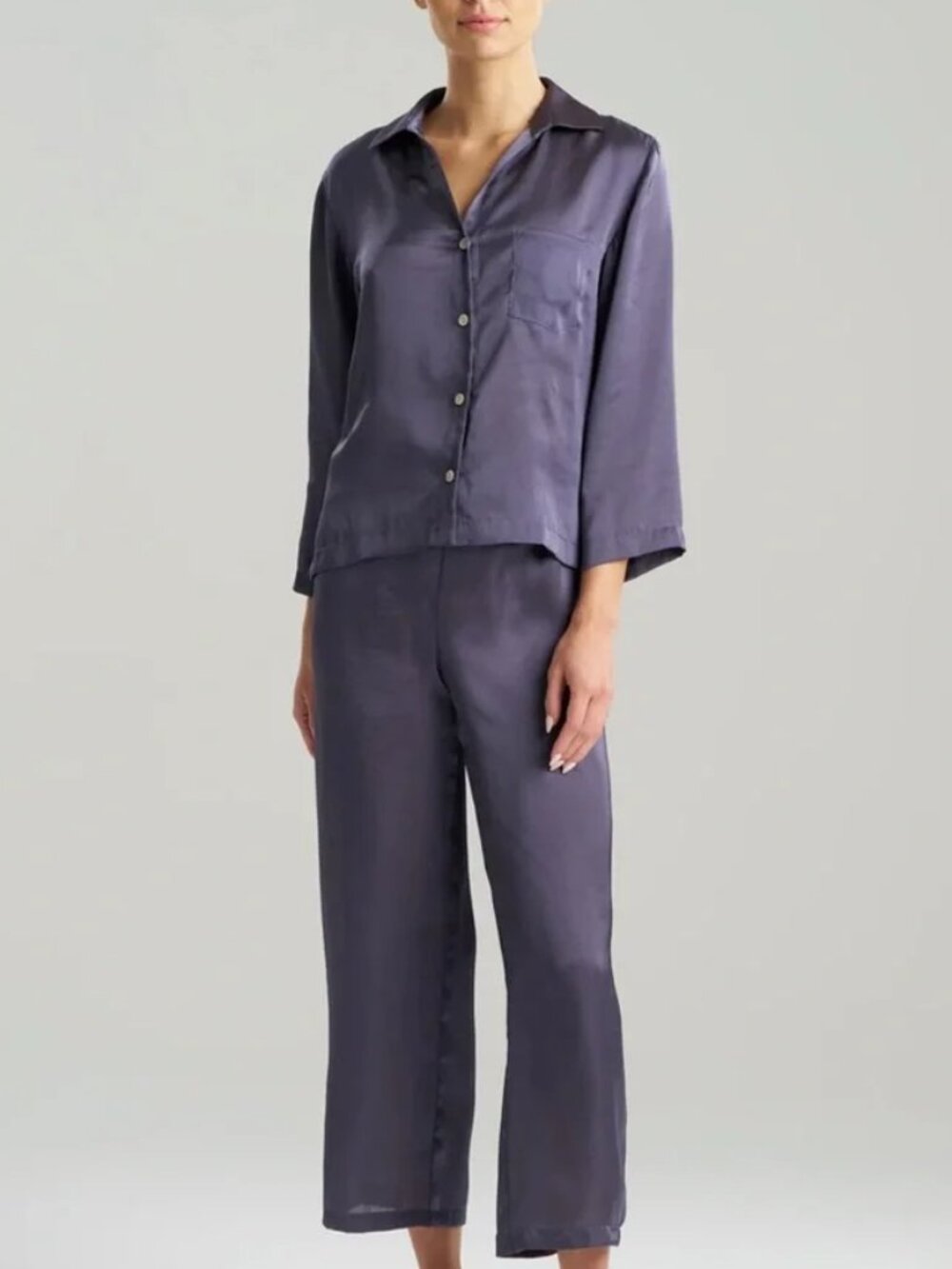 NATORI EDIT Ashley Icon Notch PJ Pajamas In Twilight Blue Size XL NWT